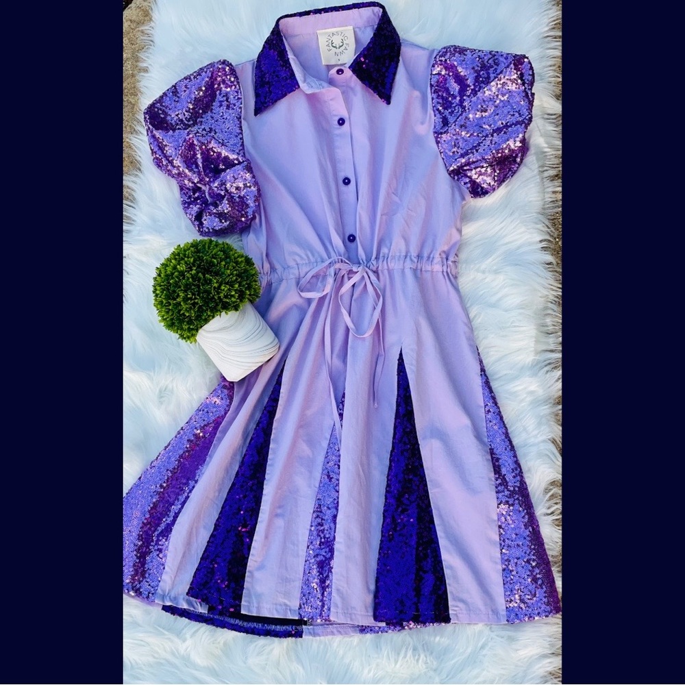 Fantastic Fawn Color Block Sequin Mini Dress